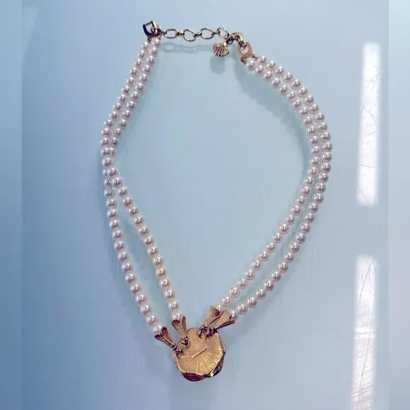 Vintage Richelieu Faux Pearl Rhinestone Necklace 18 inches - Picture 5 of 9